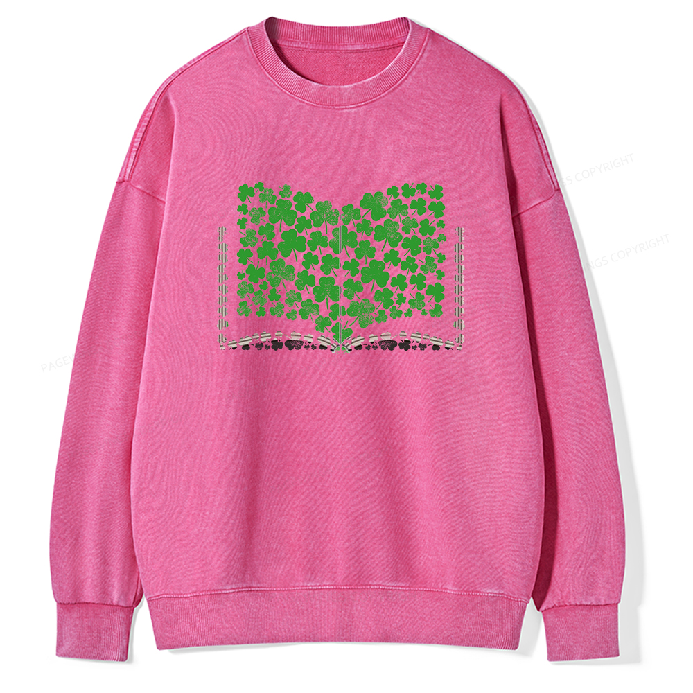 Pagewings Clover Creative Books Unisex Washed Sweatshirt