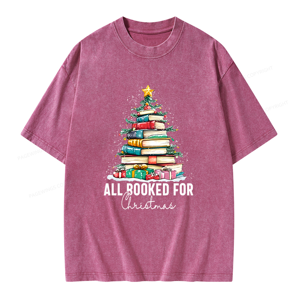 Pagewings All Booked For Christmas Unisex Washed T-shirt