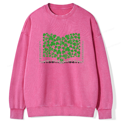 Pagewings Clover Creative Books Unisex Washed Sweatshirt