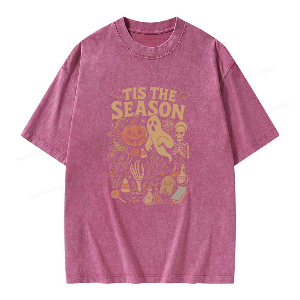 Pagewings Tis The Season Unisex Washed T-shirt