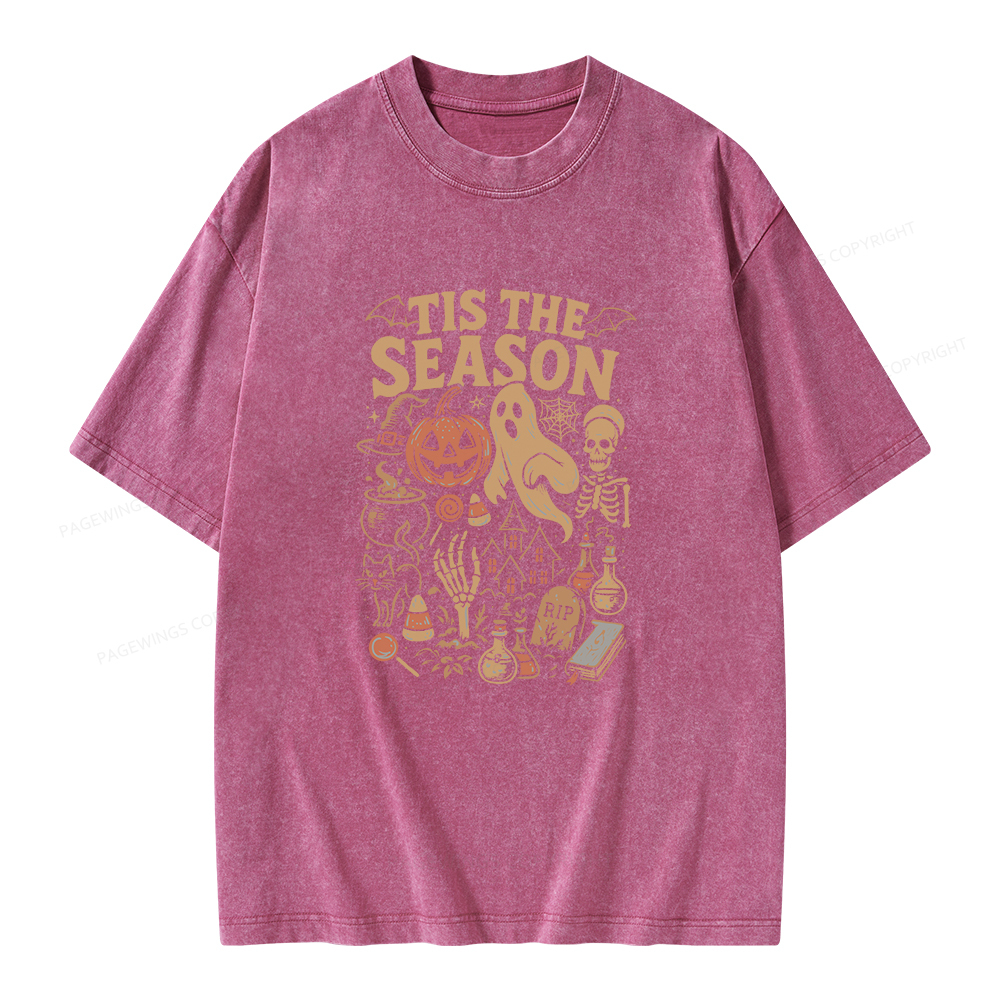 Pagewings Tis The Season Unisex Washed T-shirt