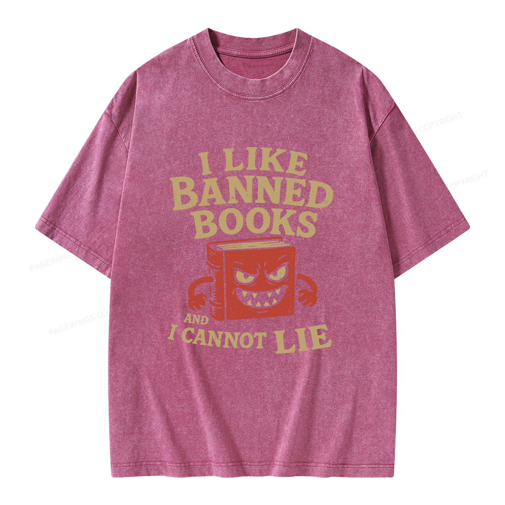 Pagewings I Like Banned Books and I Cannot Lie Unisex Washed T-shirt
