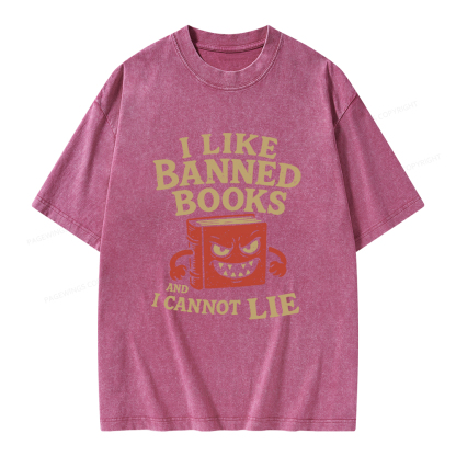 Pagewings I Like Banned Books and I Cannot Lie Unisex Washed T-shirt