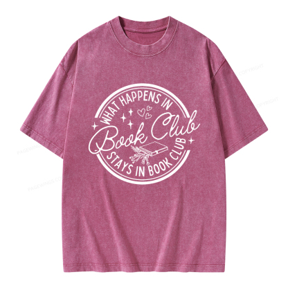Pagewings What Happens In Book Club Unisex Washed T-shirt
