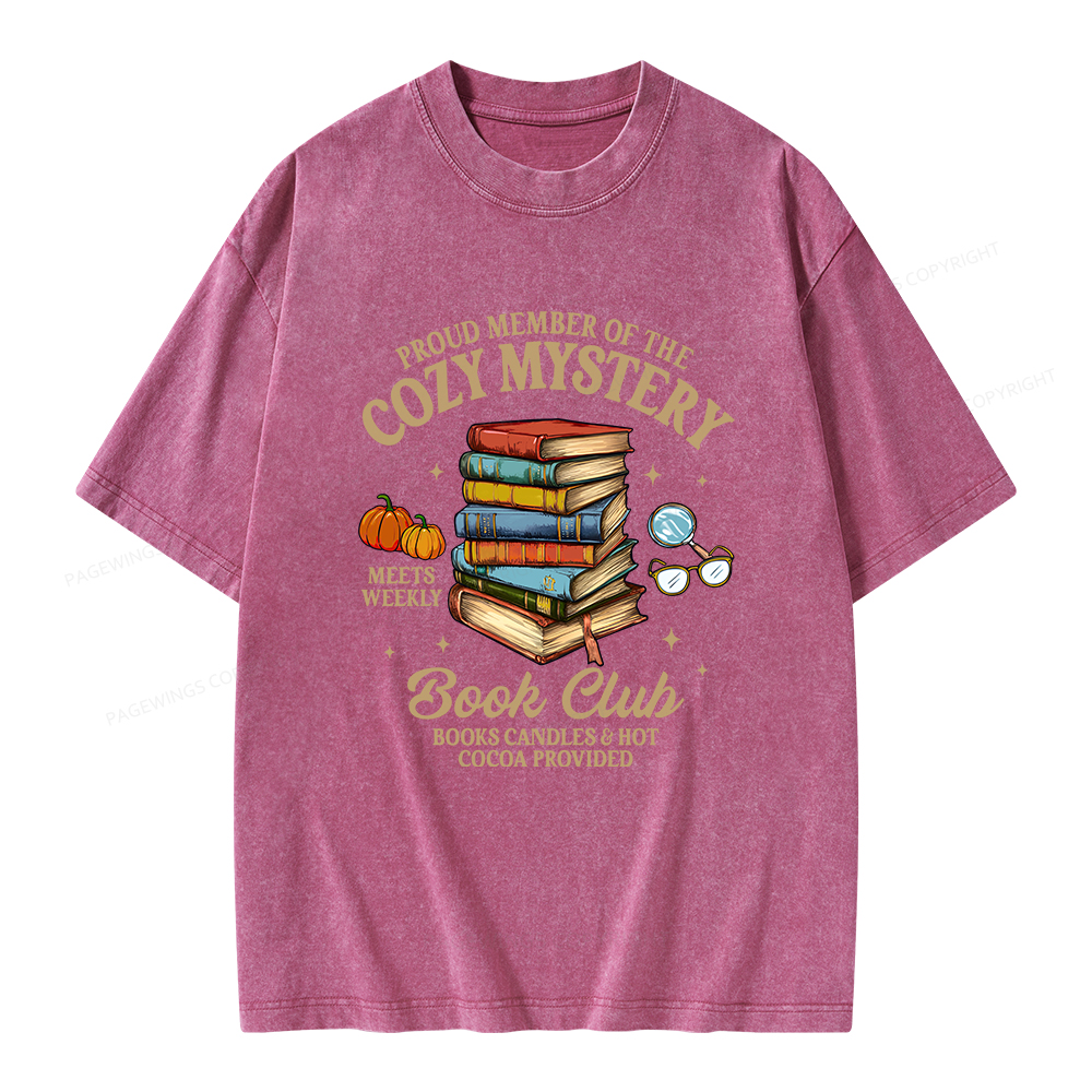 Pagewings Mystery Book Reader Unisex Washed T-shirt