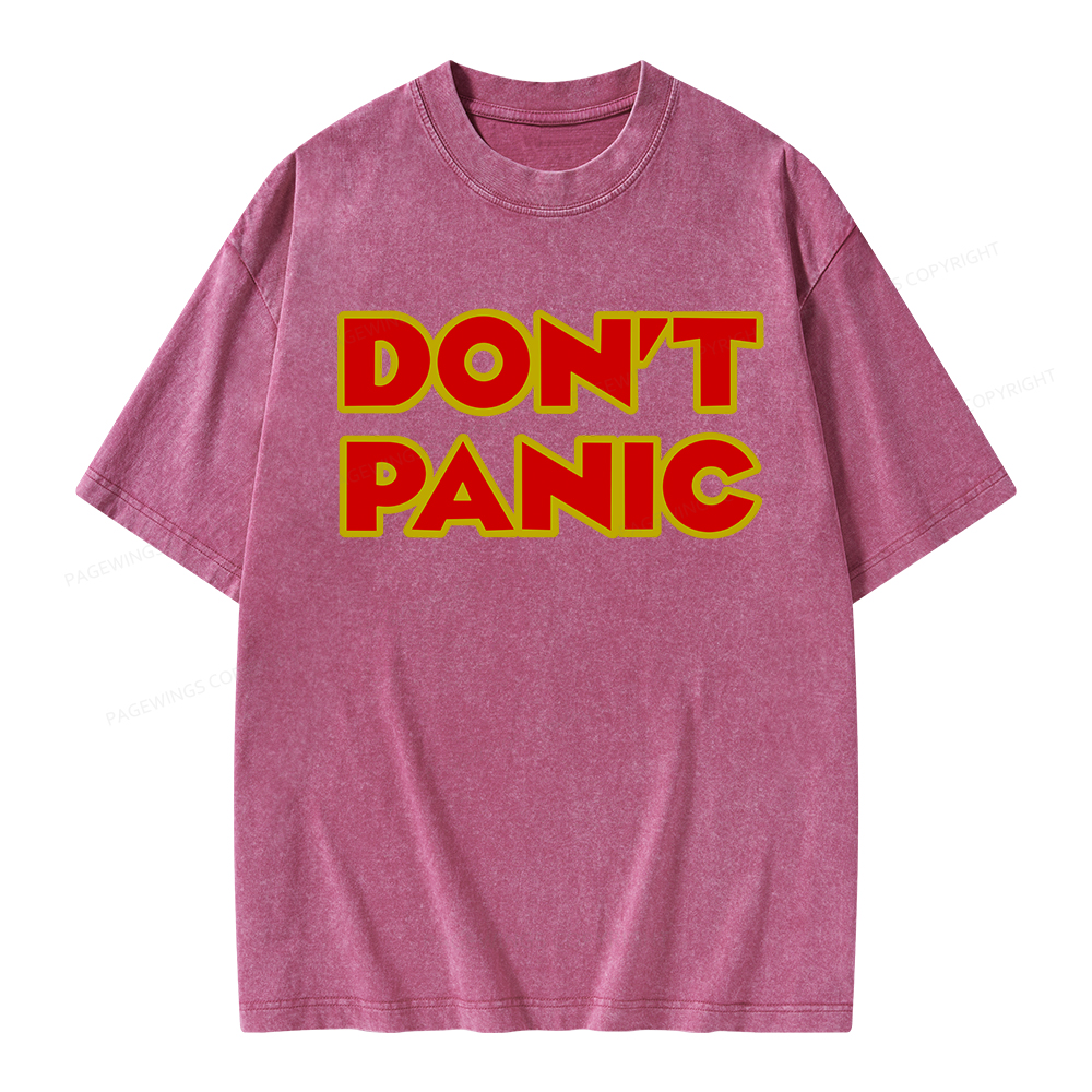 Pagewings Don't Panic  Unisex Washed T-shirt