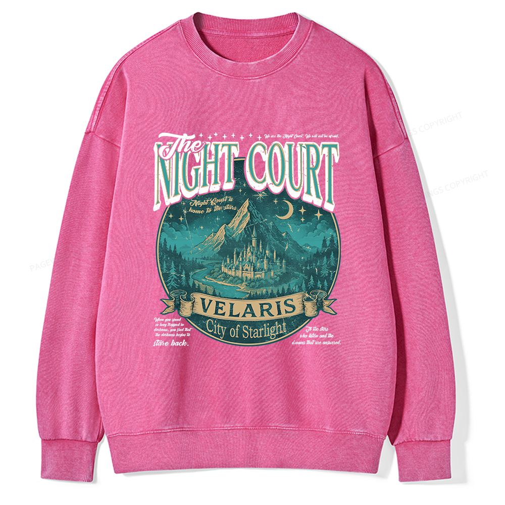Pagewings The Night Court Unisex Washed Sweatshirt