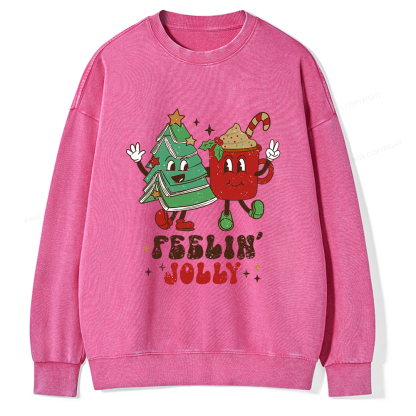 Pagewings Feeling Jolly Unisex Washed Sweatshirt