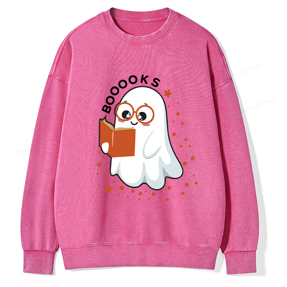 Pagewings Booooks Unisex Washed Sweatshirt