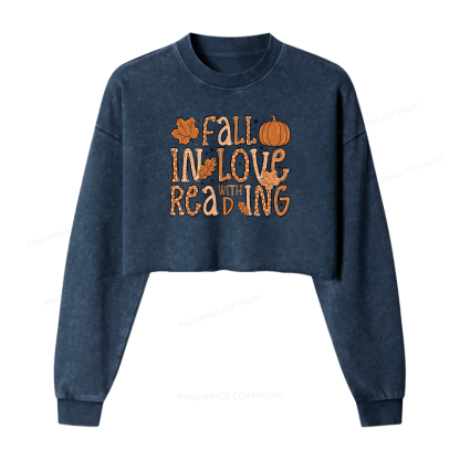 Pagewings Are You Fall-O-Ween Directions Women Washed Crop Sweatshirt