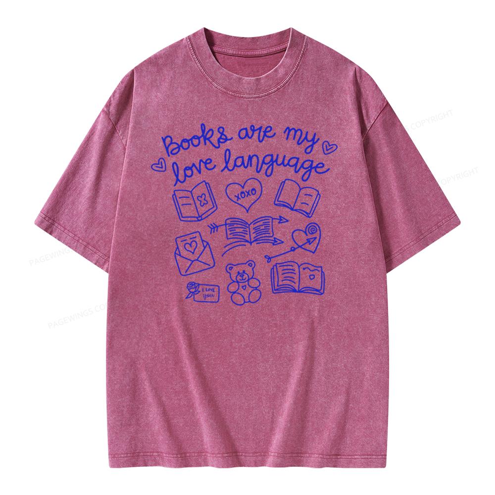 Pagewings Books Are My Love Language Unisex Washed T-shirt