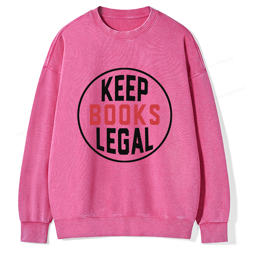Pagewings Keep Books Legal Unisex Washed Sweatshirt
