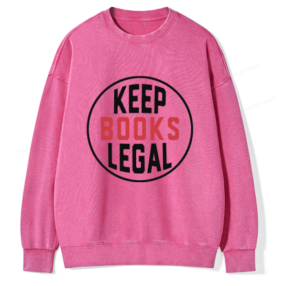 Pagewings Keep Books Legal Unisex Washed Sweatshirt