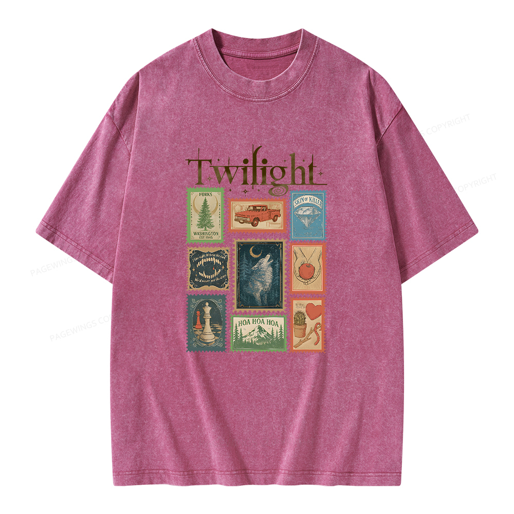 Pagewings Romance Book Lover Unisex Washed T-shirt