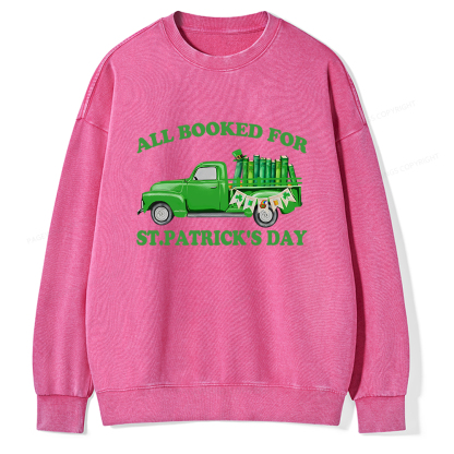Pagewings All  Booked For St.patrick.s Day Unisex Washed Sweatshirt