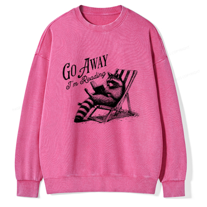 Pagewings Funny Raccoon Book Lover Tshirt Unisex Washed Sweatshirt