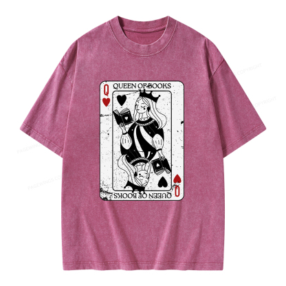 Pagewings Queen Of Books Unisex Washed T-shirt