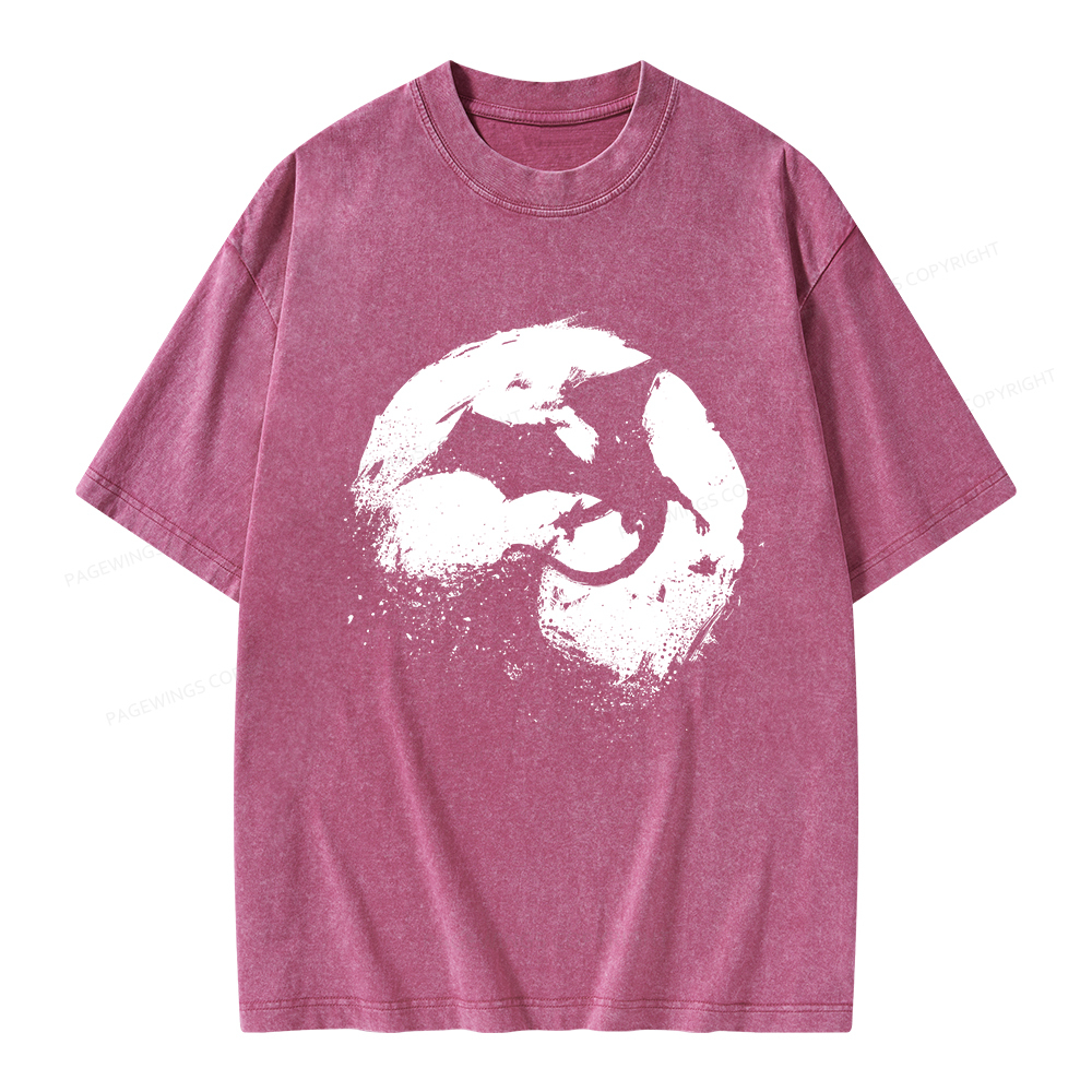 Pagewings Fantasy Book Dragon Unisex Washed T-shirt