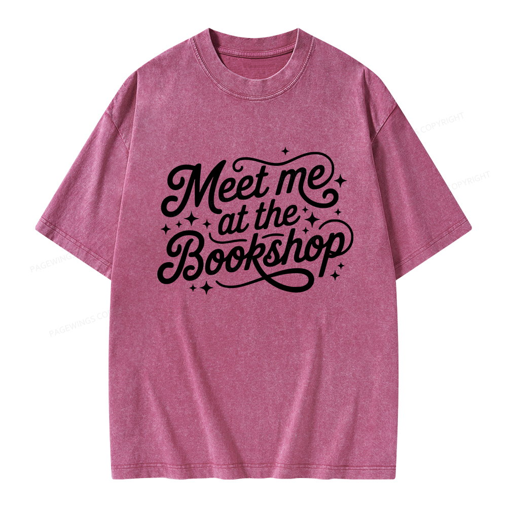 Pagewings Meet Me At The Bookshop Unisex Washed T-shirt