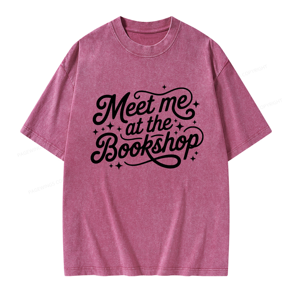Pagewings Meet Me At The Bookshop Unisex Washed T-shirt