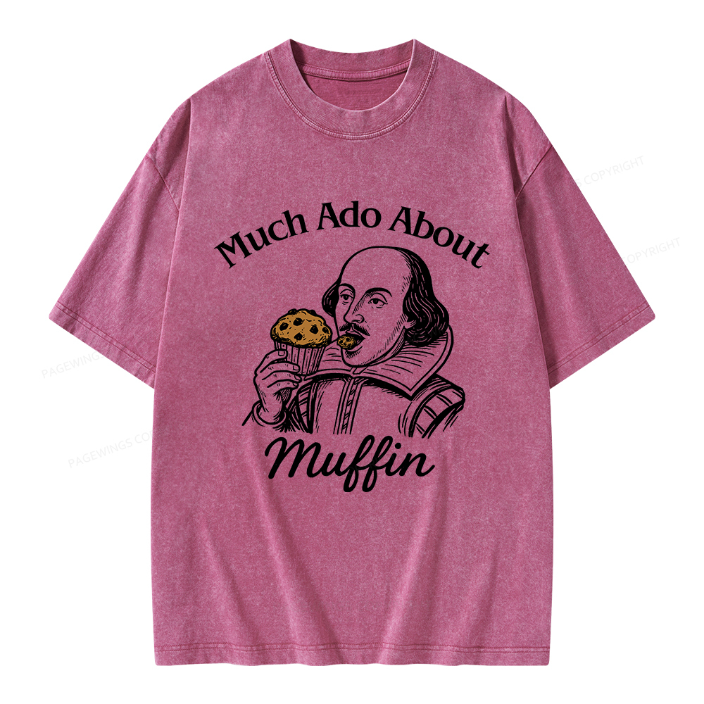 Pagewings Much Ado About Muffin Unisex Washed T-shirt