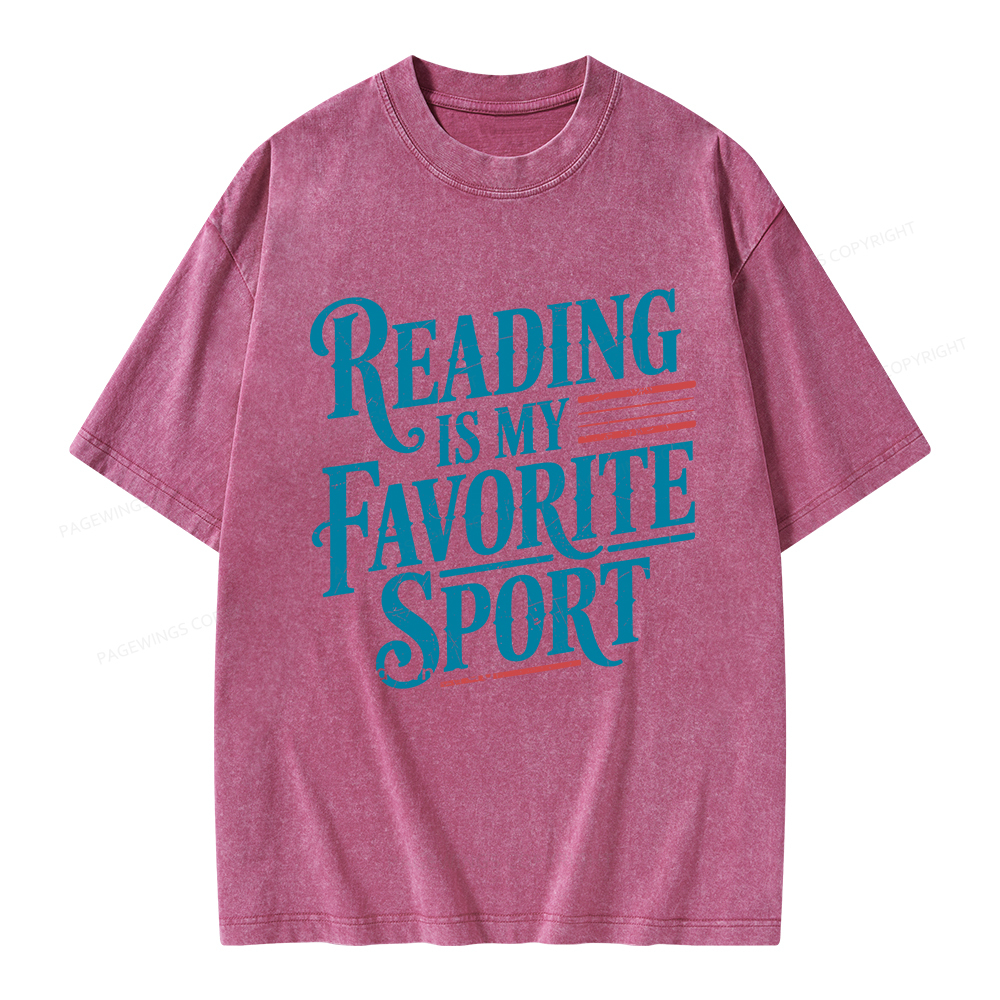 Pagewings Reading is My Favorite Sport Unisex Washed T-shirt