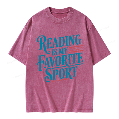 Pagewings Reading is My Favorite Sport Unisex Washed T-shirt