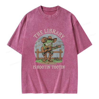 Pagewings The Library is Rootin’ Tootin Unisex Washed T-shirt