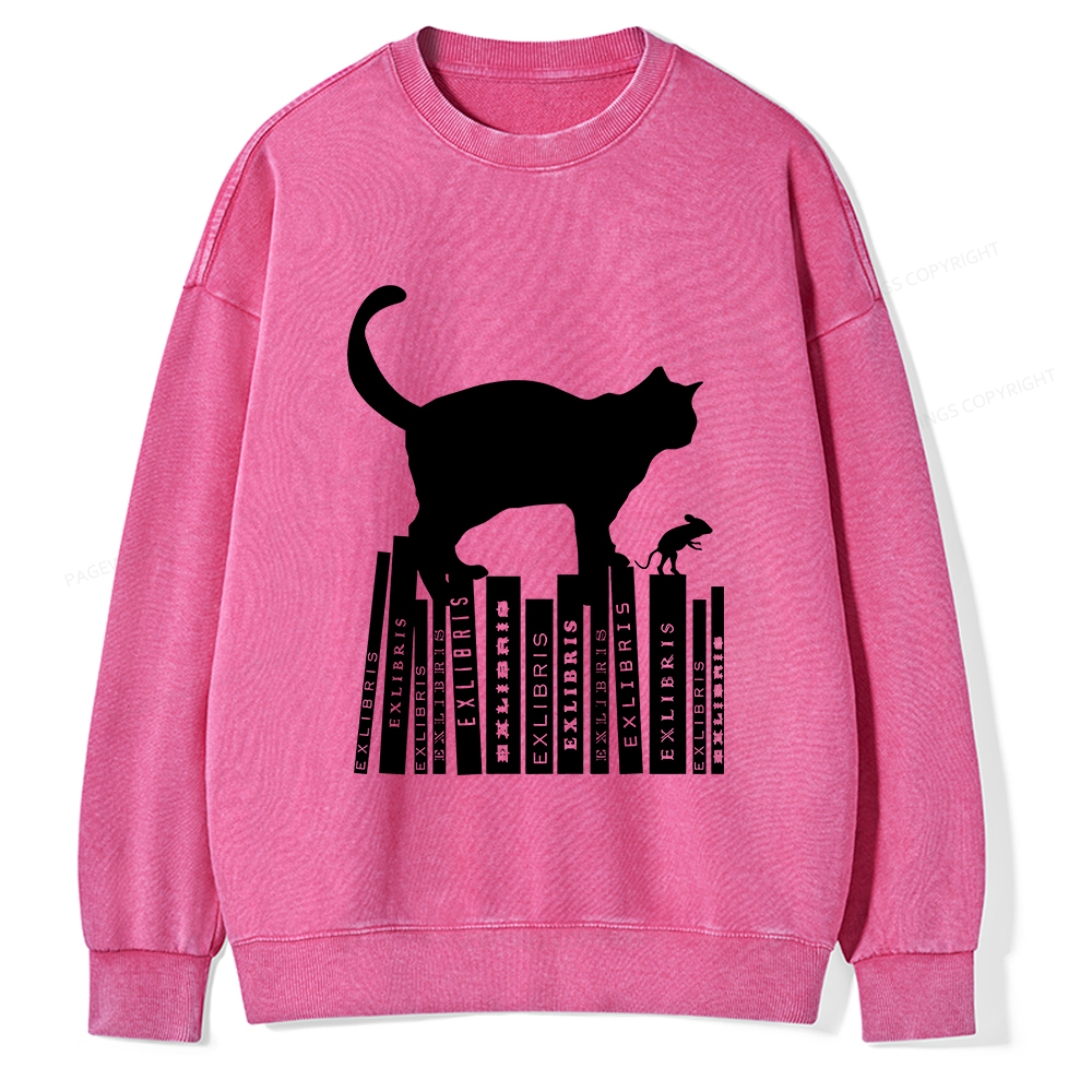 Pagewings Bookplate Creative T-shirt Unisex Washed Sweatshirt