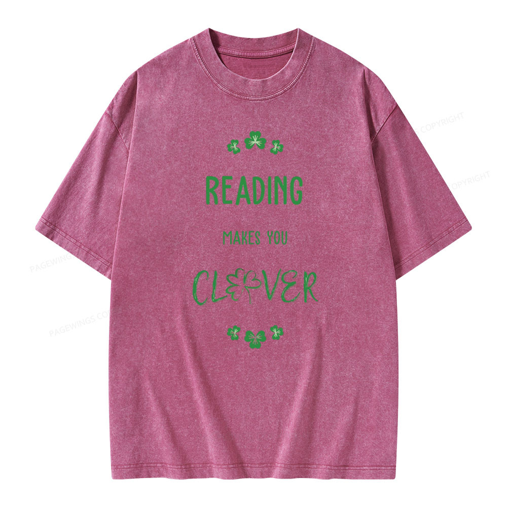 Pagewings Reading makes you clevr Unisex Washed T-shirt