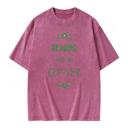 Pagewings Reading makes you clevr Unisex Washed T-shirt