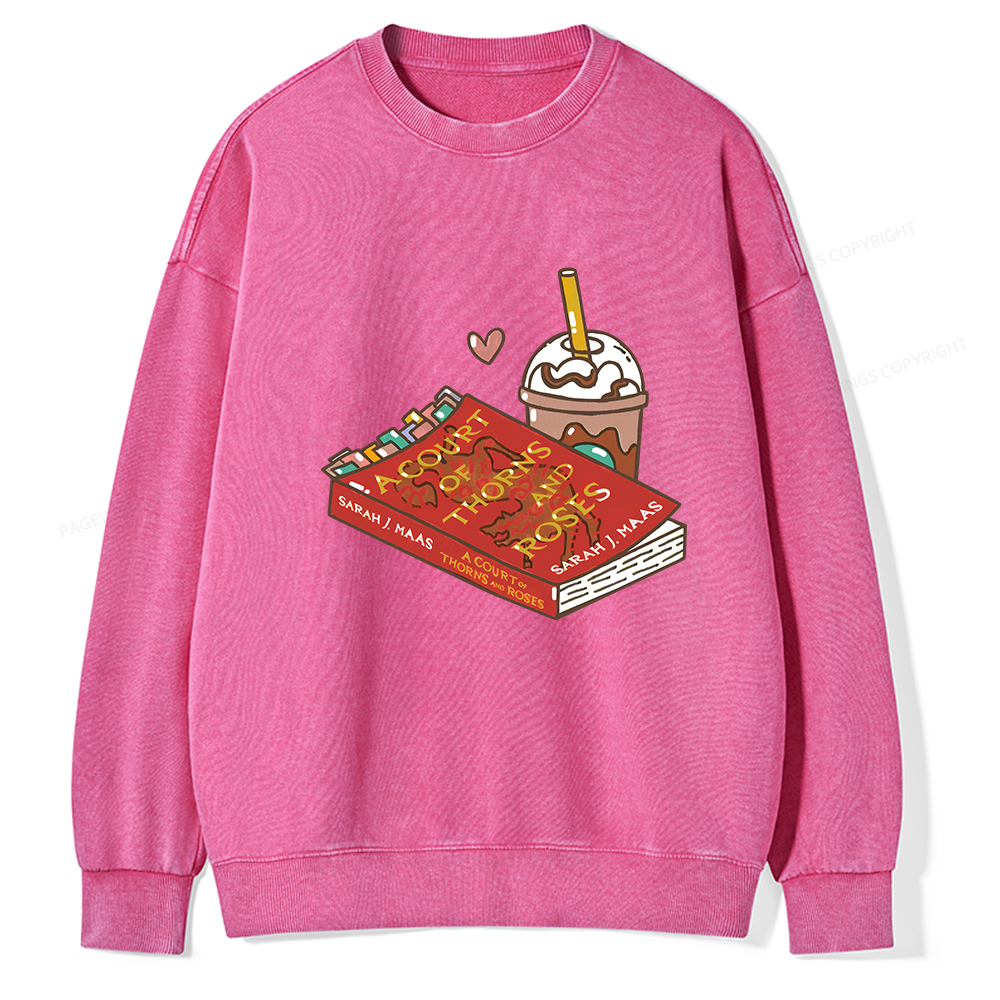 Pagewings A Court of Thorns and Roses Bookish Unisex Washed Sweatshirt