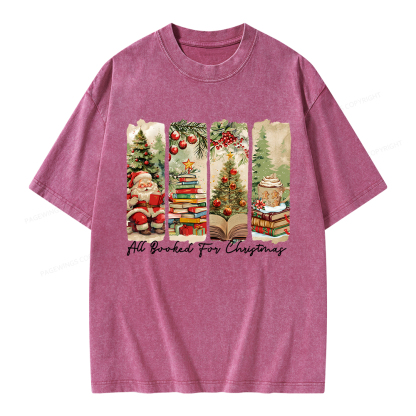 Pagewings All Booked for Christmas Unisex Washed T-shirt