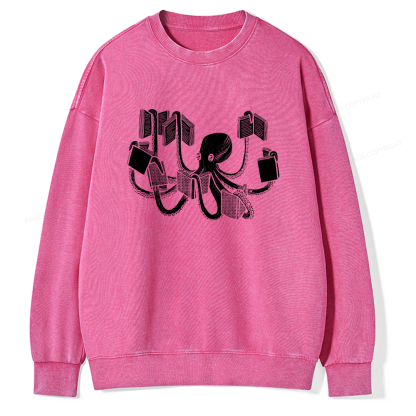 Pagewings Armed With Knowledge Unisex Washed Sweatshirt