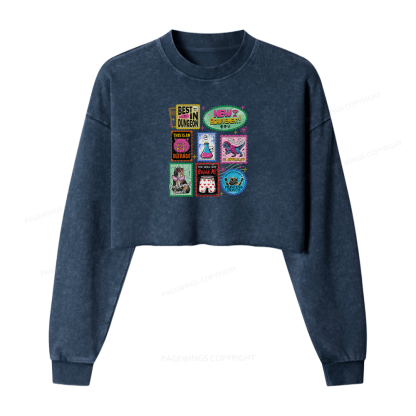 Pagewings New Achievement Women Washed Crop Sweatshirt