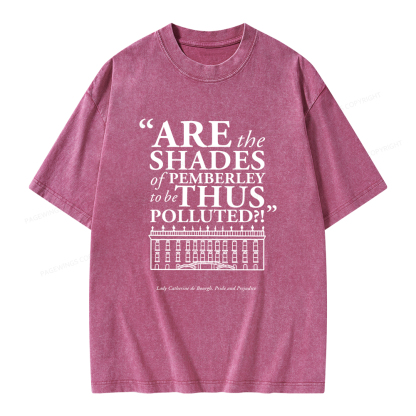 Pagewings Are The Shades Of Pemberley To Be Thus Polluted Unisex Washed T-shirt