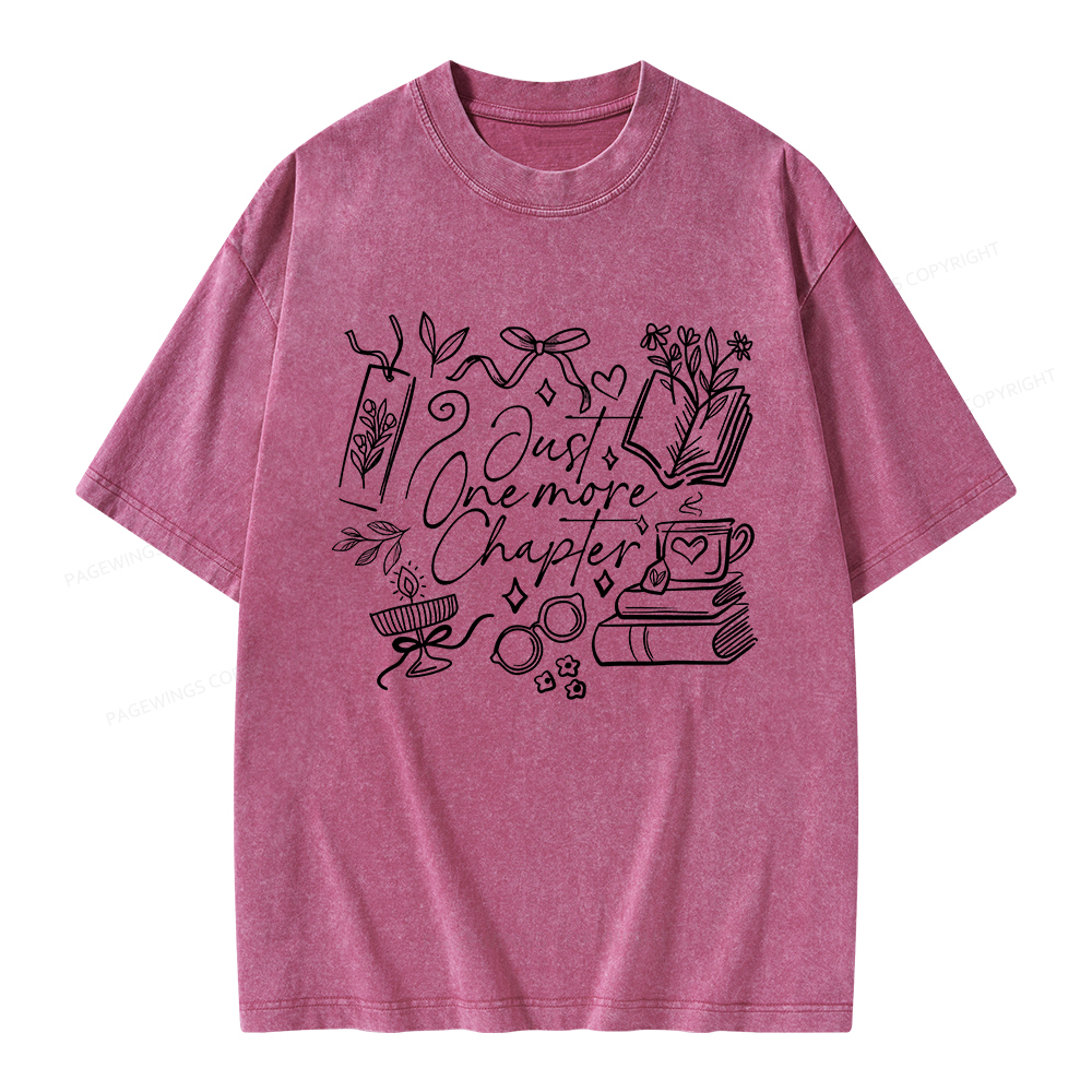 Pagewings Just one more chapter Unisex Washed T-shirt