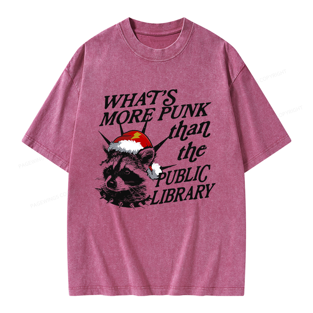 Pagewings What’s More Punk Than The Public Library Unisex Washed T-shirt