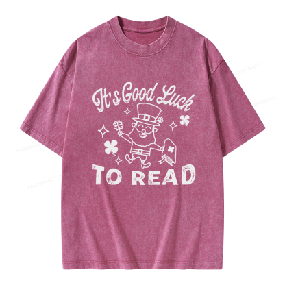 Pagewings  St. Patrick's day Librarian Shirt Library tshirt Unisex Washed T-shirt