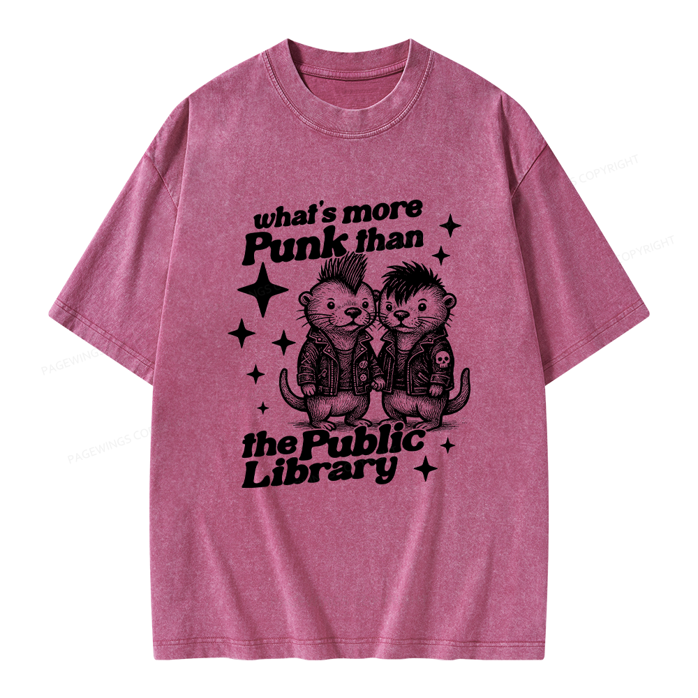 Pagewings What’s More Punk Than The Public Library Unisex Washed T-shirt