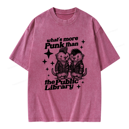 Pagewings What’s More Punk Than The Public Library Unisex Washed T-shirt