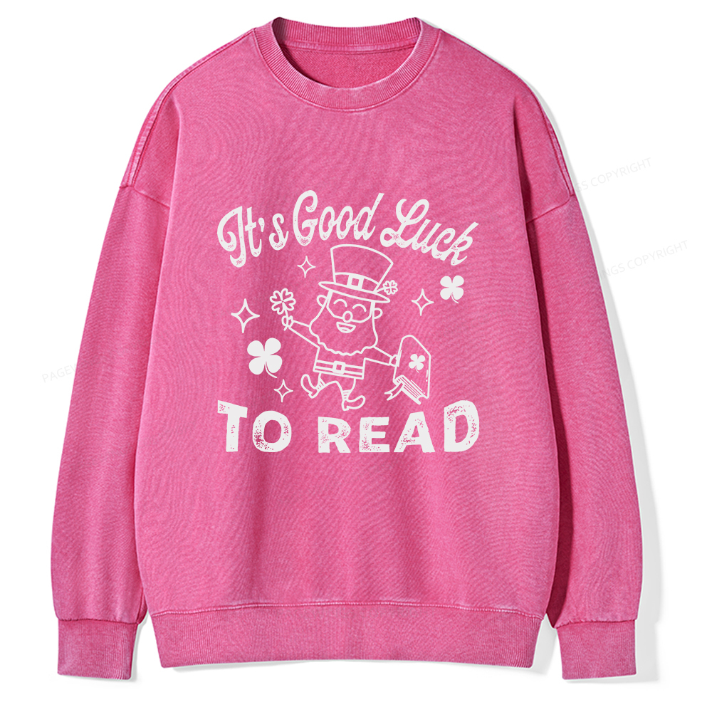 Pagewings  St. Patrick's day Librarian Shirt Library tshirt Unisex Washed Sweatshirt