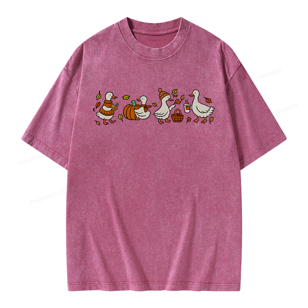 Pagewings Cozy Fall Thanksgiving Unisex Washed T-shirt