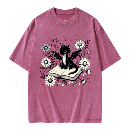 Pagewings Bookworm Dragon Unisex Washed T-shirt
