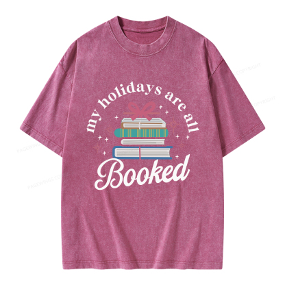 Pagewings My Holidays Are Booked Unisex Washed T-shirt