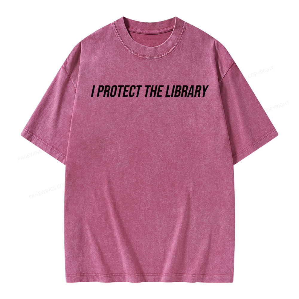 Pagewings I Protect The Library Unisex Washed T-shirt