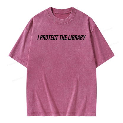 Pagewings I Protect The Library Unisex Washed T-shirt