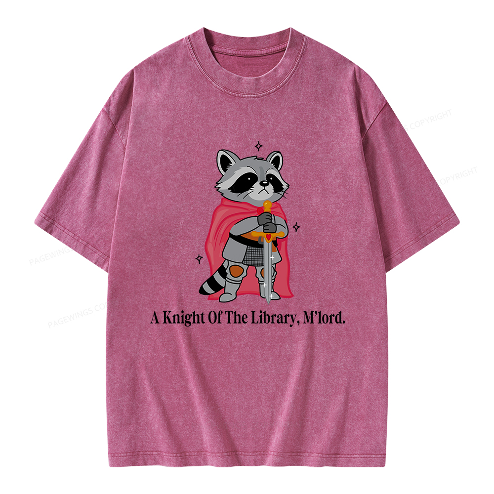 Pagewings A Knight Of The Library M’lord Unisex Washed T-shirt