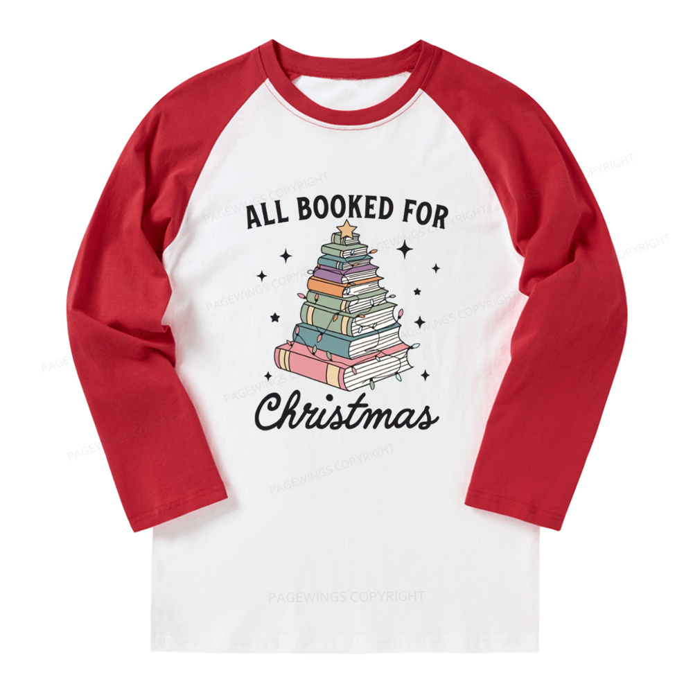 Pagewings All Booked For Christmas Long Sleeve Raglan T-shirt