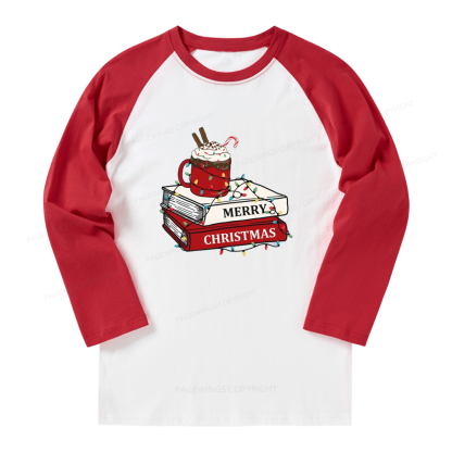 Pagewings Merry Christmas Long Sleeve Raglan T-shirt